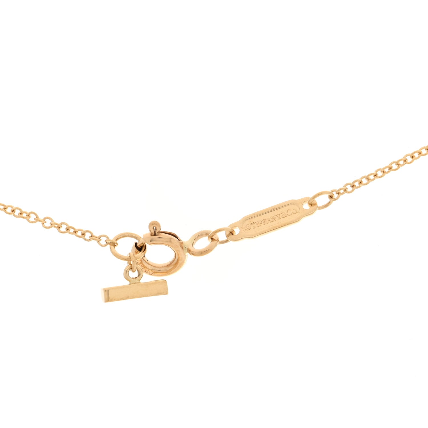 Tiffany 18K Yellow Gold Mini T Smile Pendant Necklace 4 of 5