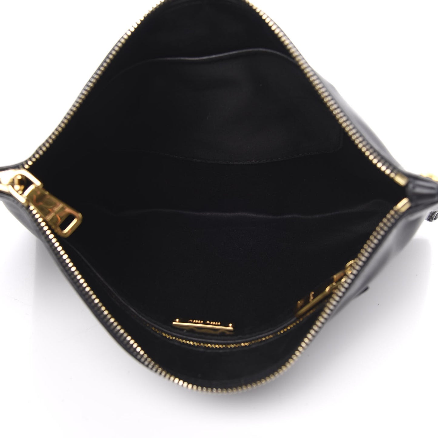 Soft Calf Studded Zip Pouch Black