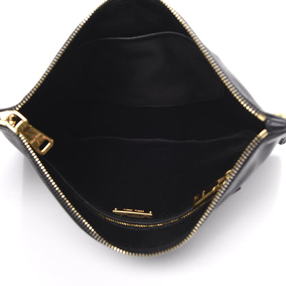 Miu Miu Soft Calf Studded Zip Pouch Black 5 of 8