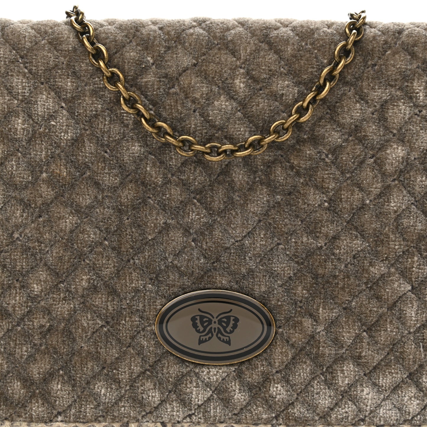 Velvet Ayers Intrecciato Butterfly Chain Wallet Mist
