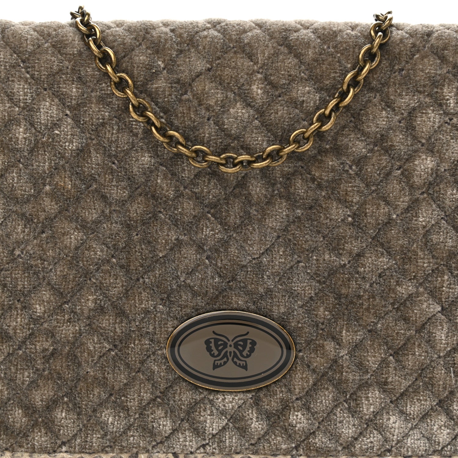 Bottega Veneta Velvet Ayers Intrecciato Butterfly Chain Wallet Mist 8 of 10
