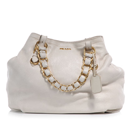 Prada Cervo Lux Chain Tote Talco 1 of 11