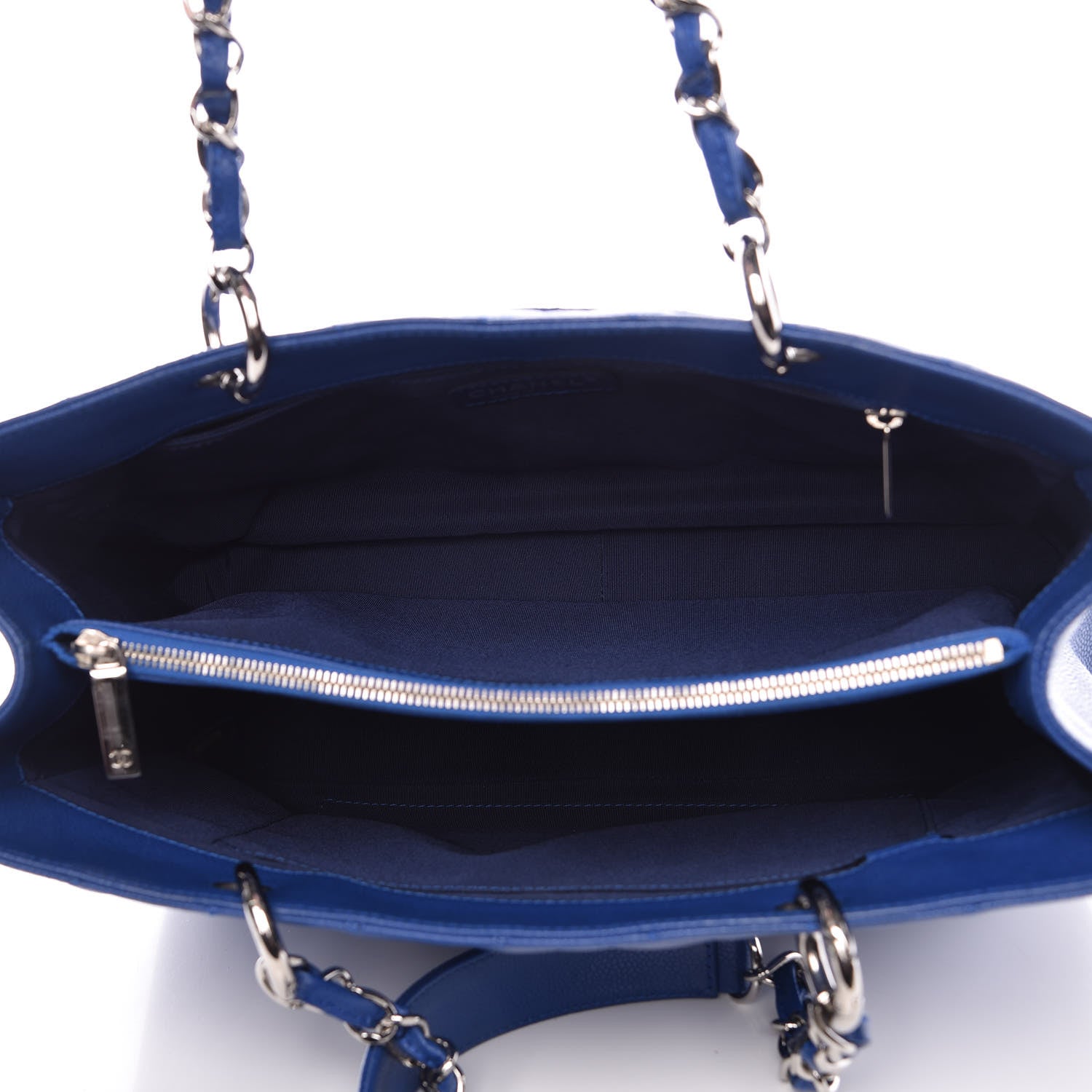 Chanel Caviar Quilted Grand Shopping Tote GST Blue 5 of 16