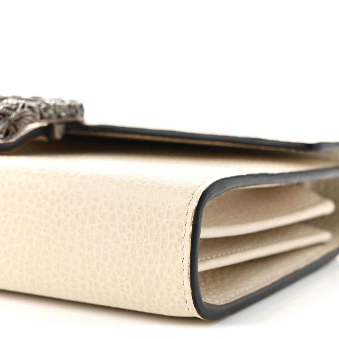 Dollar Calfskin Mini Dionysus Chain Wallet Mystic White