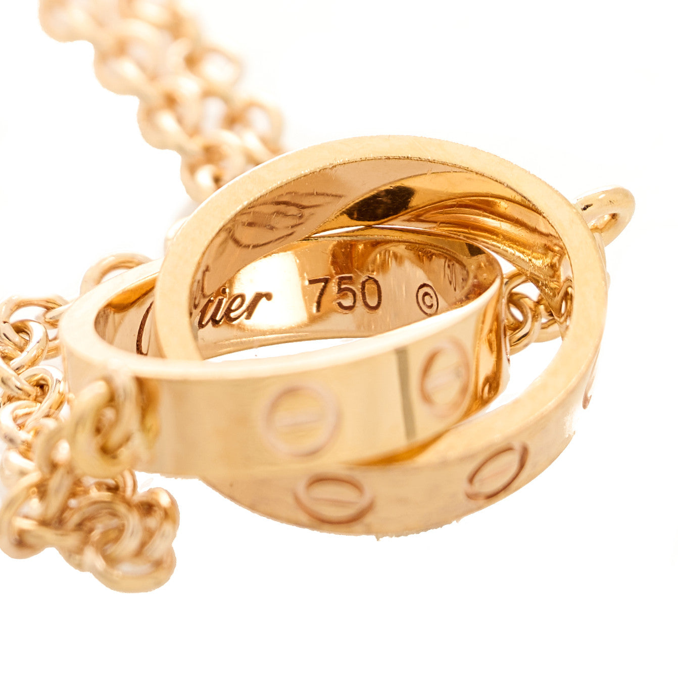 Cartier 18K Pink Gold Interlocking LOVE Necklace 8 of 9