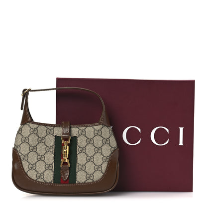 Gucci GG Supreme Monogram Azalea Calfskin Web Mini Jackie 1961 Hobo Beige Ebony Brown Sugar 11 of 11