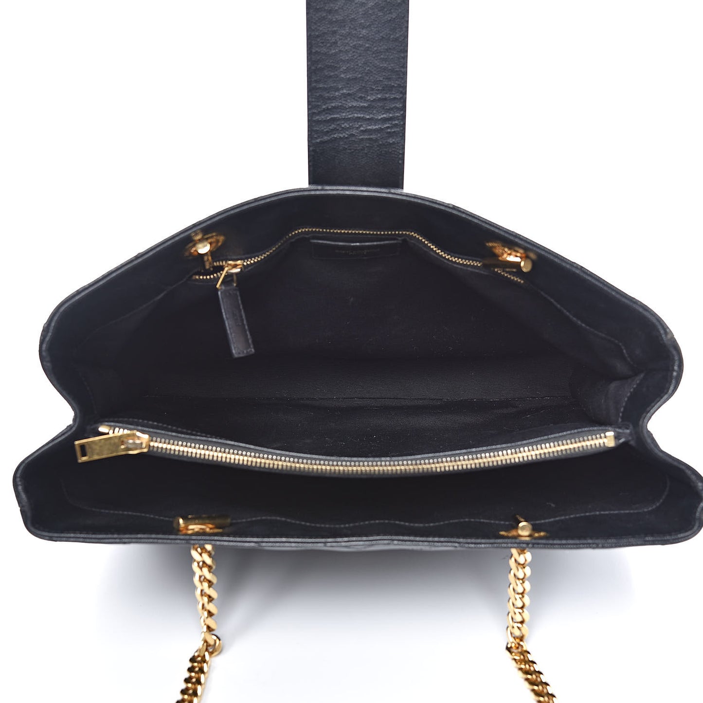 Grain De Poudre Matelasse Chevron Monogram Shopping Bag Black