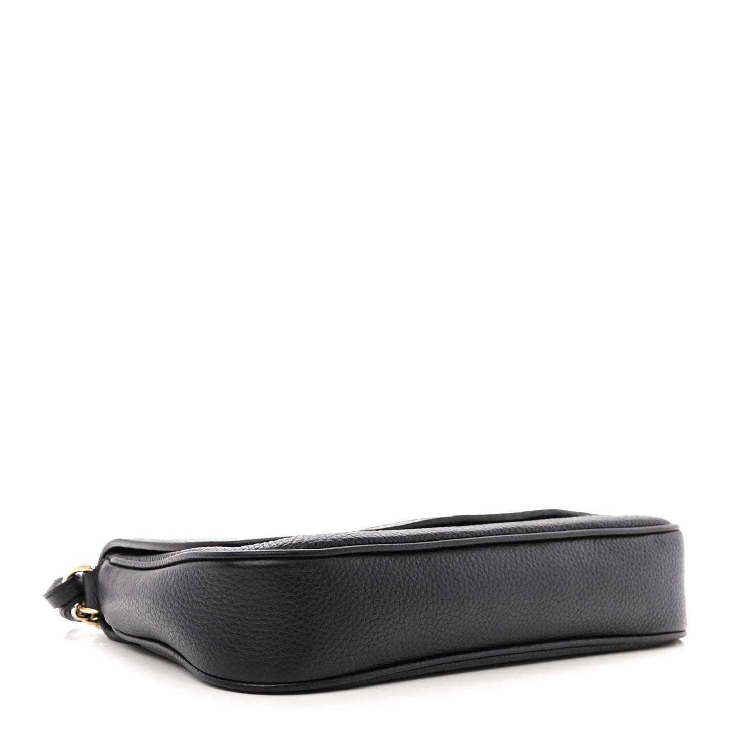 Pebbled Calfskin Medium Soho Flap Crossbody Black