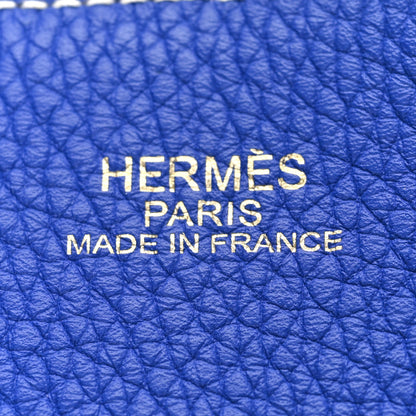 Hermes Taurillon Clemence Double Sens 36 Reversible Tote Graphite Bleu Electrique 9 of 16