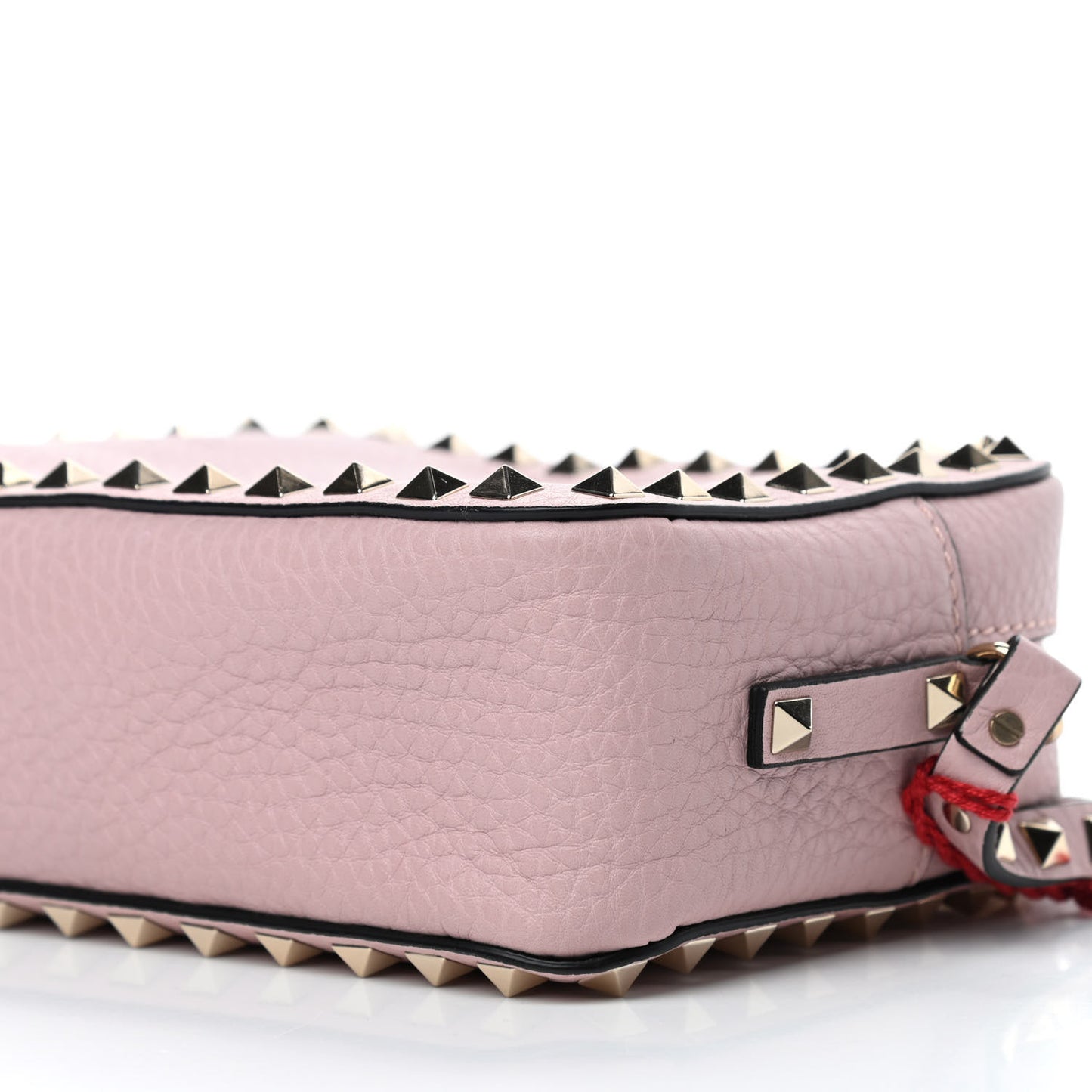 Pebbled Calfskin Rockstud Camera Crossbody Bag Cipria