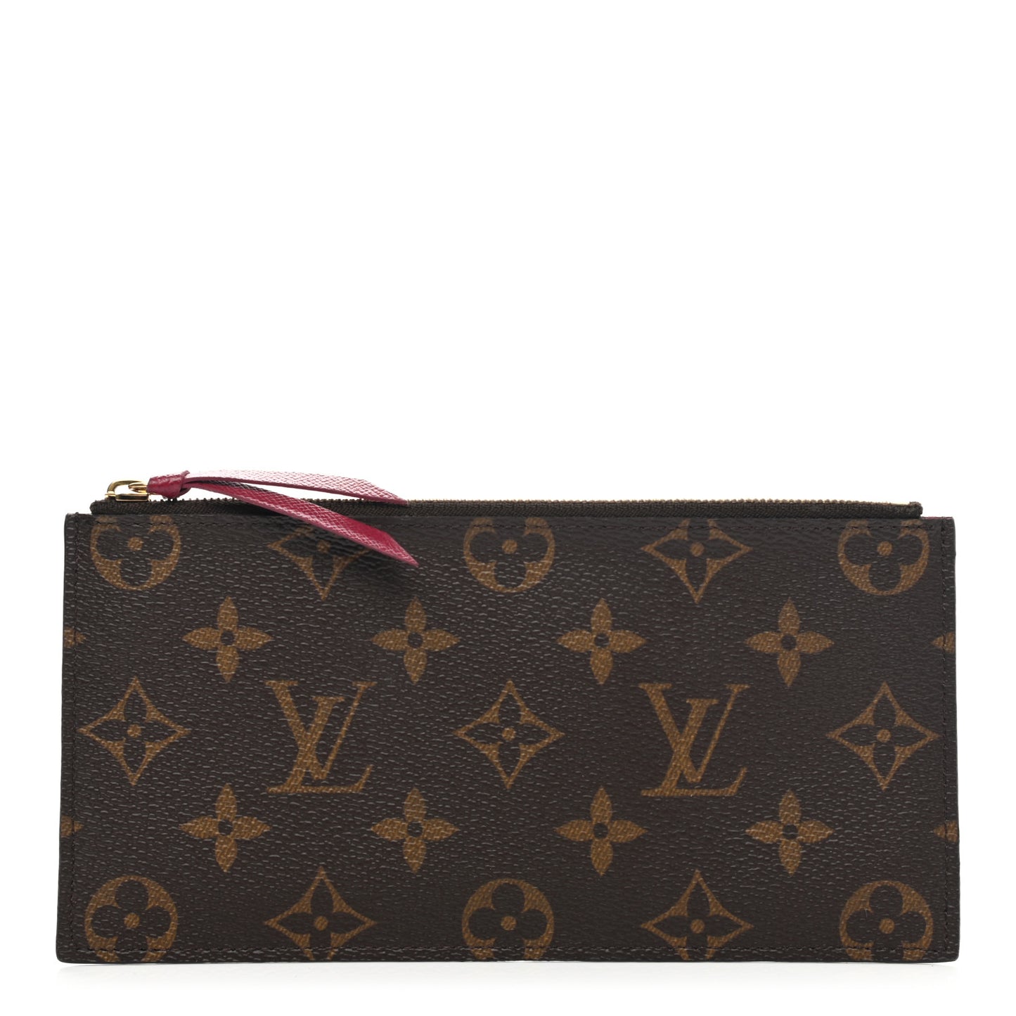 Monogram Felicie Chain Wallet Zippered Insert Fuchsia
