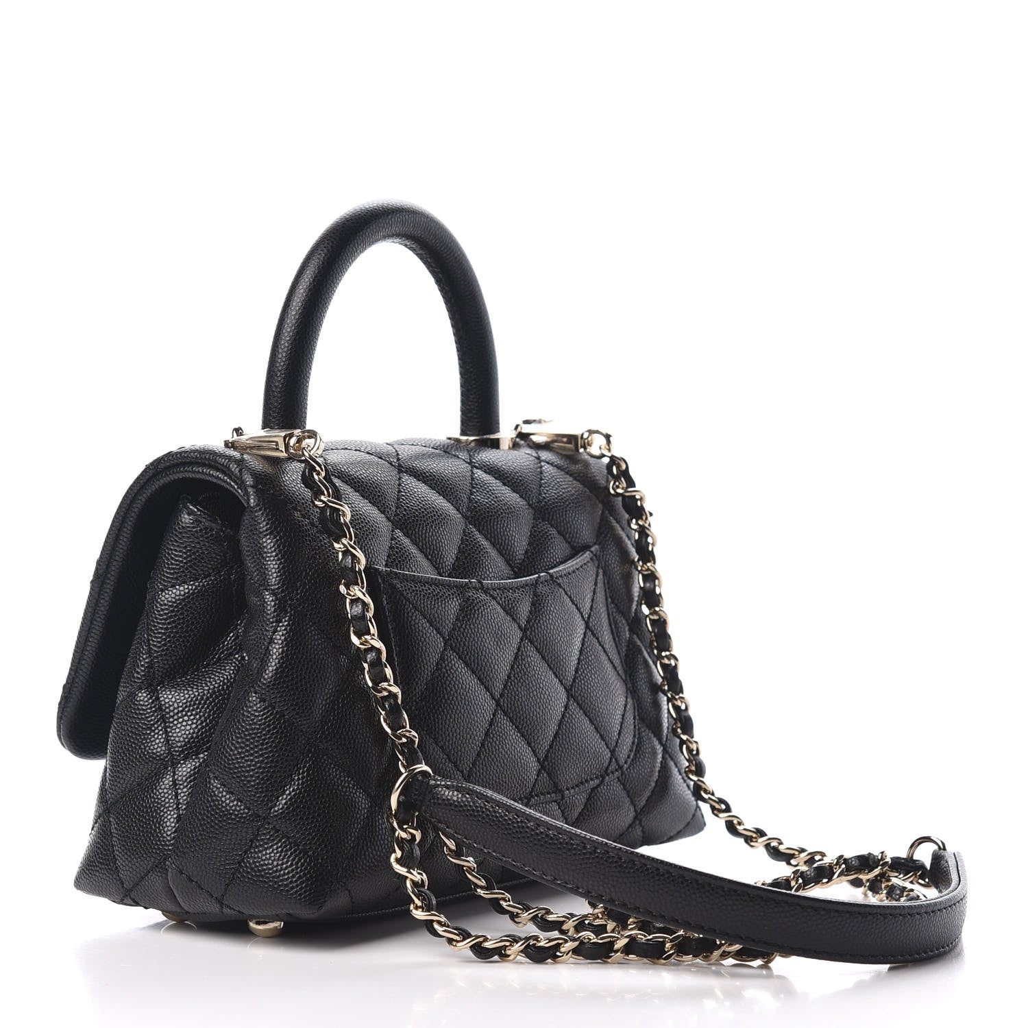 Chanel Caviar Quilted Extra Mini Coco Handle Flap Black 3 of 8