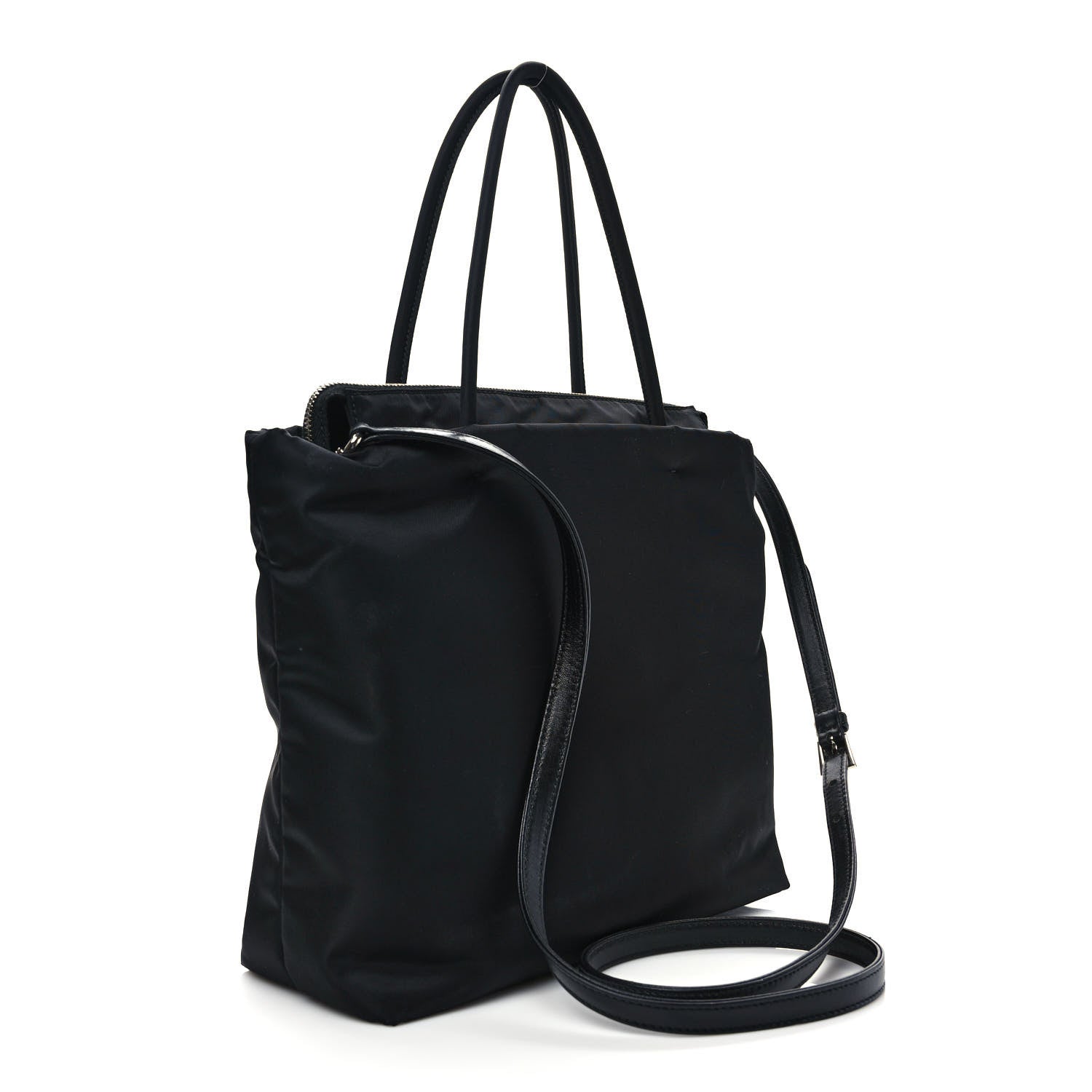 Prada Tessuto Nylon Bow Tote Black 3 of 9