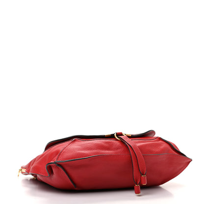 Chloe Calfskin Marcie Size Zip Satchel Plaid Red 4 of 10
