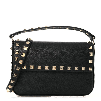 Valentino Garavani Grained Calfskin Rockstud Crossbody Bag Black 1 of 10