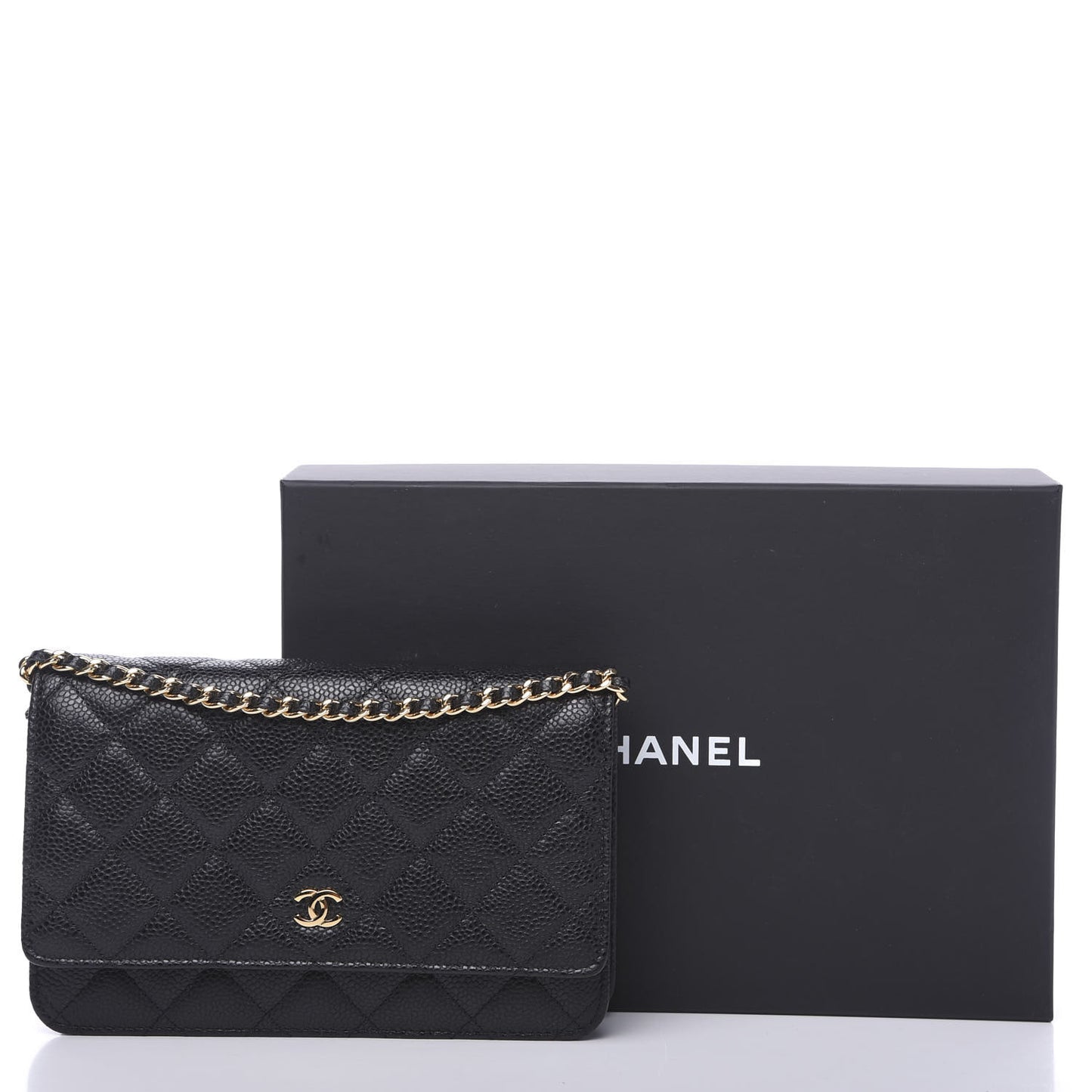 Caviar Quilted Wallet On Chain WOC Black