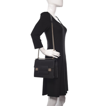 Delvaux Calfskin PM Madame Chaine Bag Black White 2 of 8