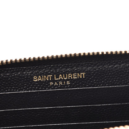 Saint Laurent Grain De Poudre Matelasse Chevron Monogram Phone Wallet Black 6 of 9