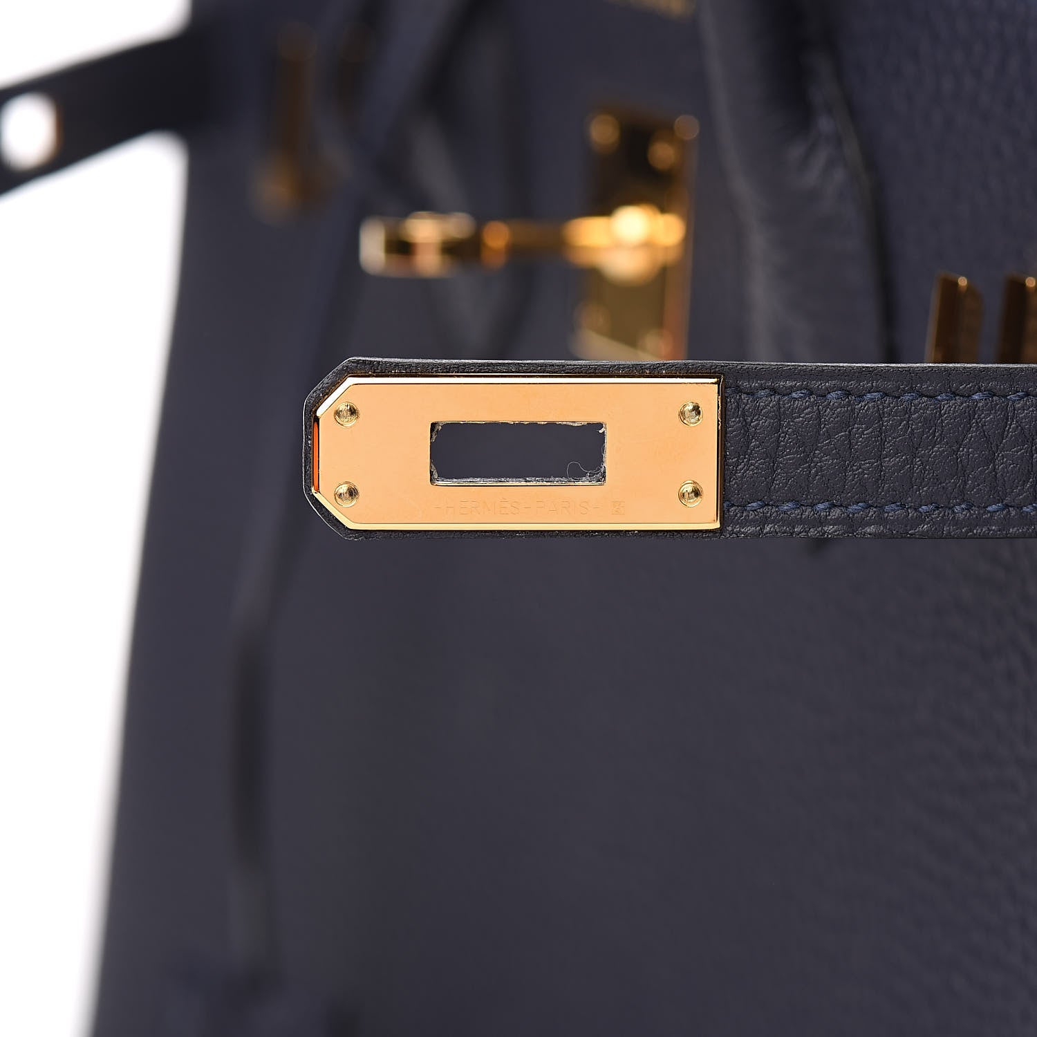 Hermes Togo Horseshoe Birkin 25 Bleu Nuit Rose Azalee 19 of 33