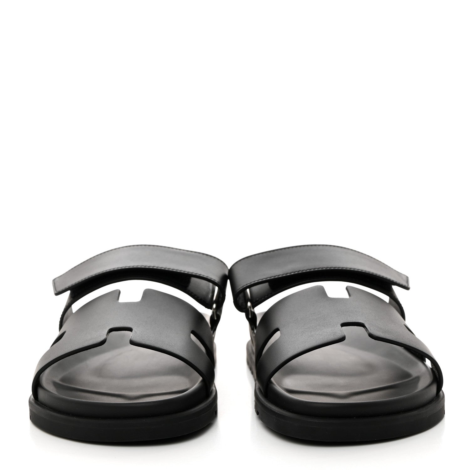 Hermes Calfskin Womens Chypre Sandals 40 Black 2 of 9