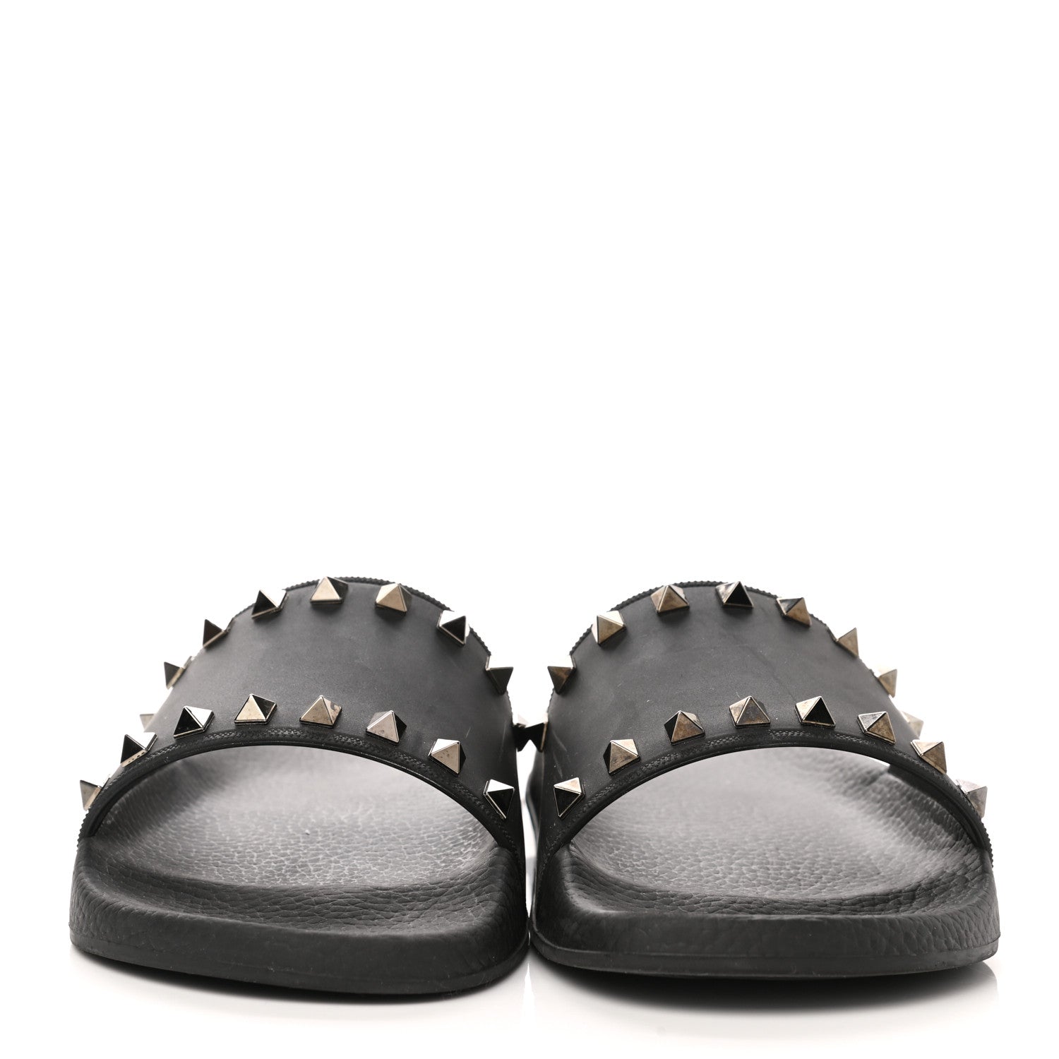 Valentino Garavani Rubber Rockstud Slide Sandals 39 Black 2 of 8