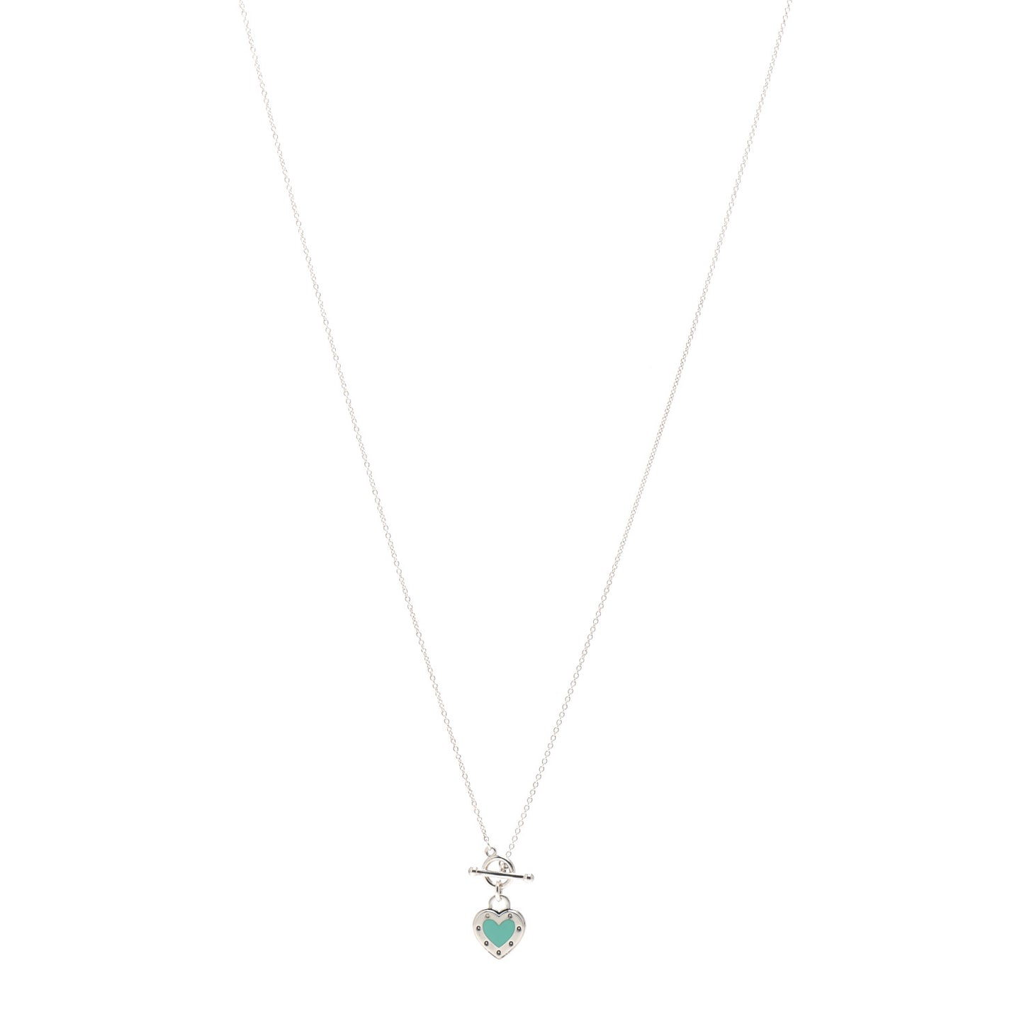 Sterling Silver Enamel Return to Tiffany Love Heart Necklace Blue