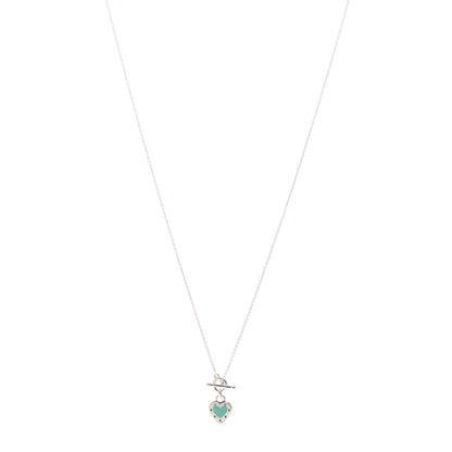 Tiffany Sterling Silver Enamel Return to Tiffany Love Heart Necklace Blue 1 of 4