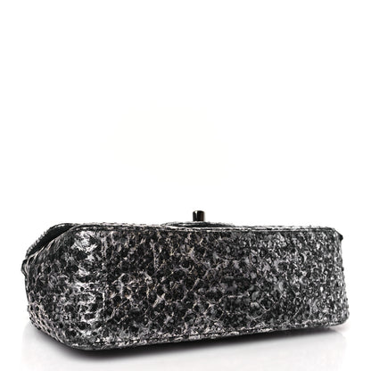 Chanel Metallic Snakeskin Mini Rectangular Flap Silver Black 4 of 9