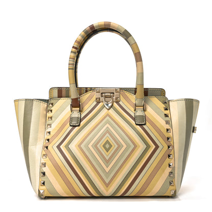 Valentino Garavani Vitello Native Couture 1975 Small Rockstud Double Handle Tote Multicolor 1 of 9