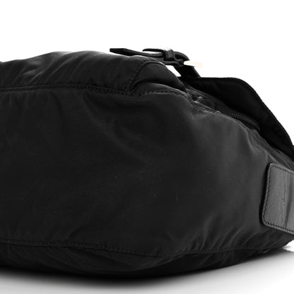 Prada Re-Nylon Vela Saffiano Pocket Double Buckle Messenger Shoulder Bag Black 11 of 13