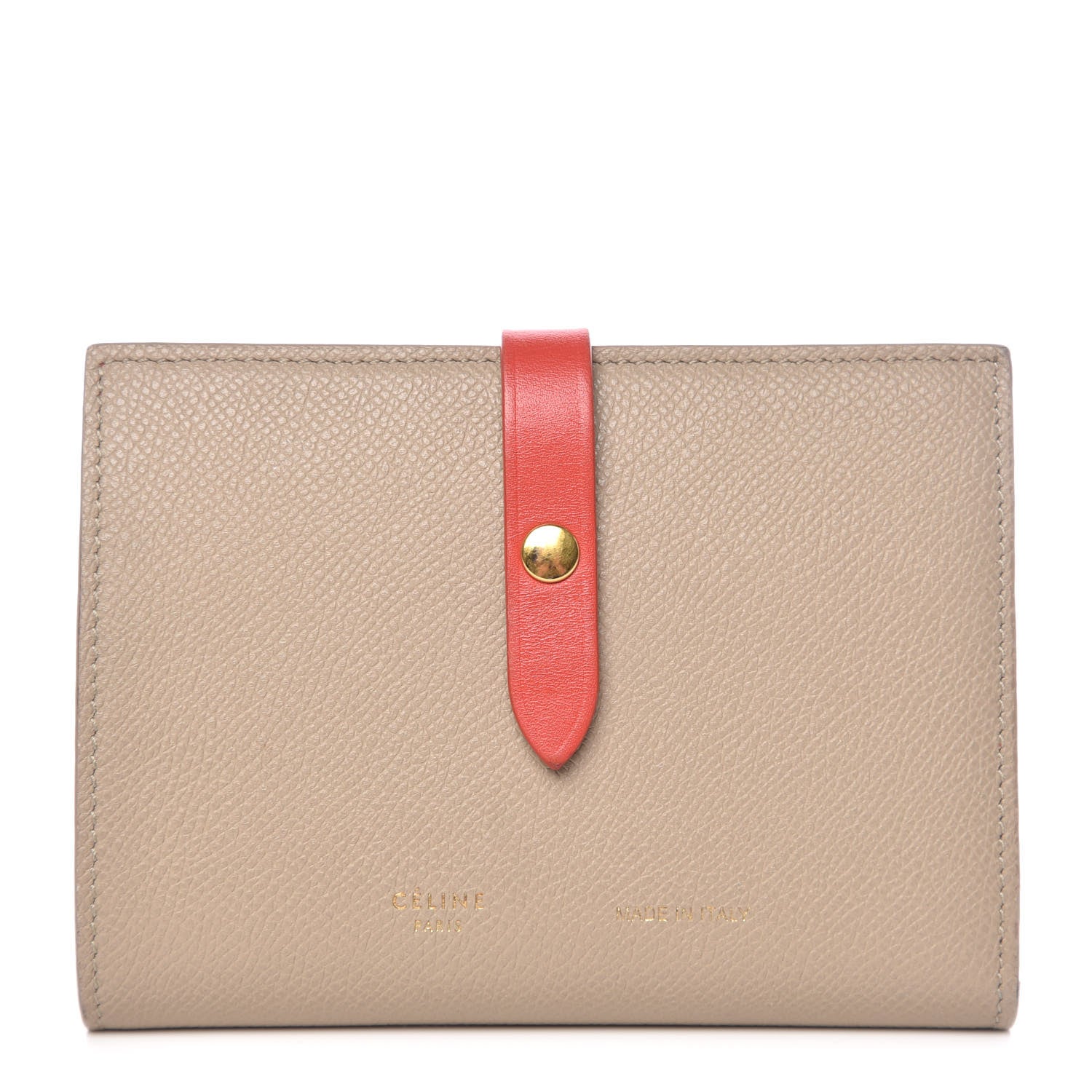 Celine Grained Calfskin Medium Multifunction Strap Wallet Pop Red Chalk 1 of 13