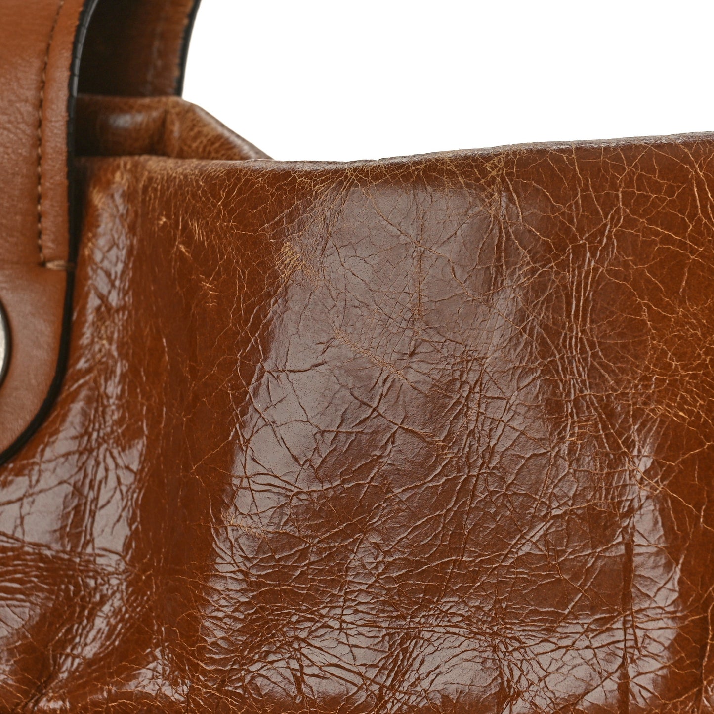Iridescent Calfskin Large In The Mix Tote Light Brown
