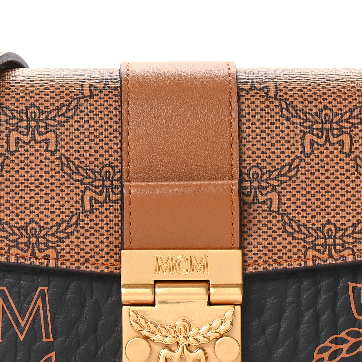 Lauretos Visetos Monogram Mini Tracy Crossbody Bag Black