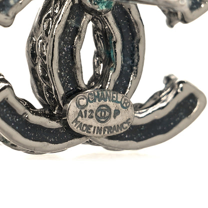 Chanel Ruthenium Crystal CC Earrings Black 4 of 4