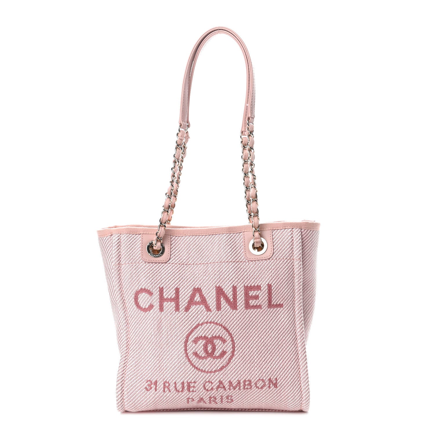 Chanel Mixed Fibers Calfskin Mini Deauville Tote Rose Pink 1 of 10