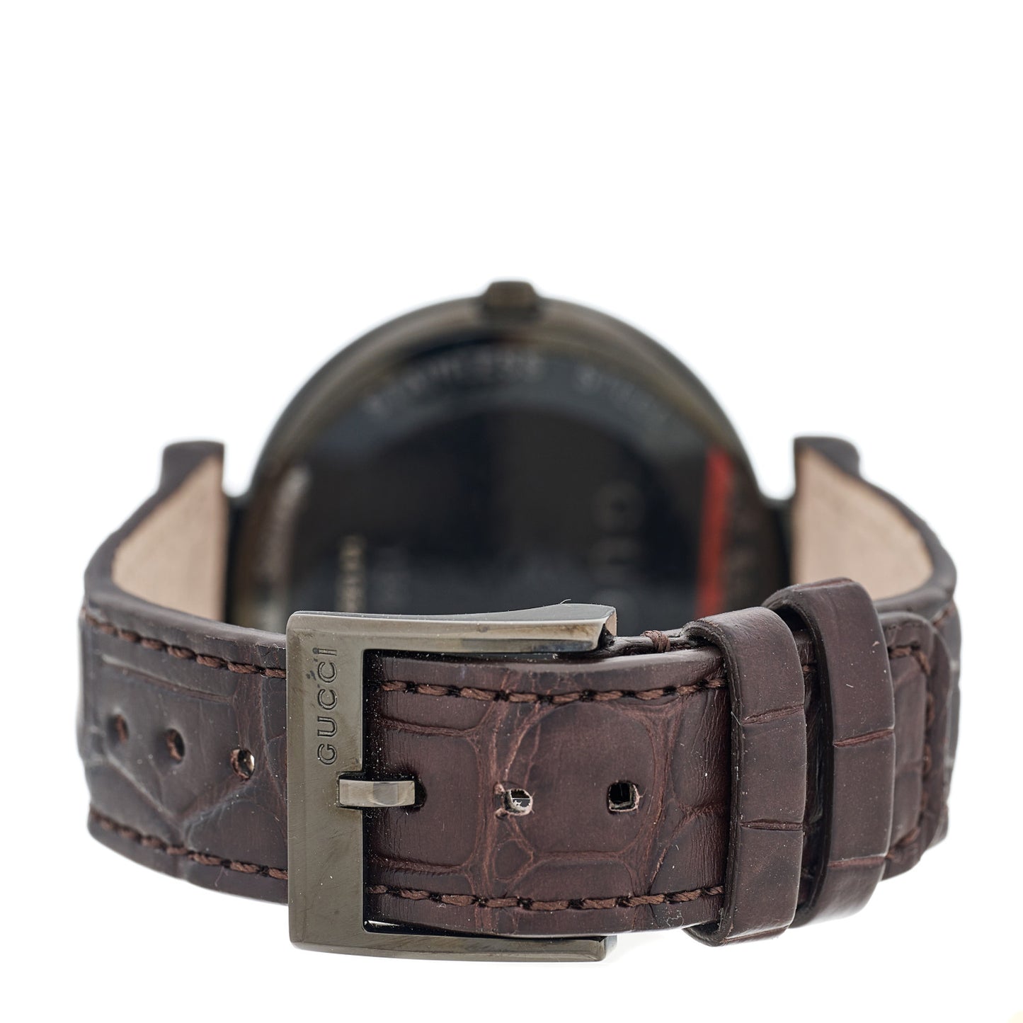 Stainless Steel Alligator 37mm Interlocking G Quartz Watch Brown