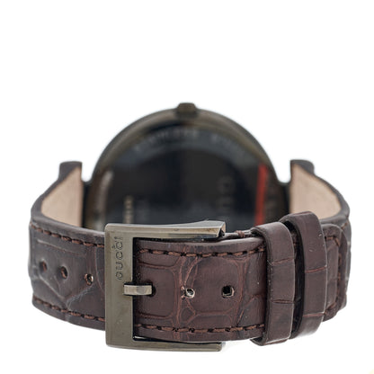 Gucci Stainless Steel Alligator 37mm Interlocking G Quartz Watch Brown 3 of 5