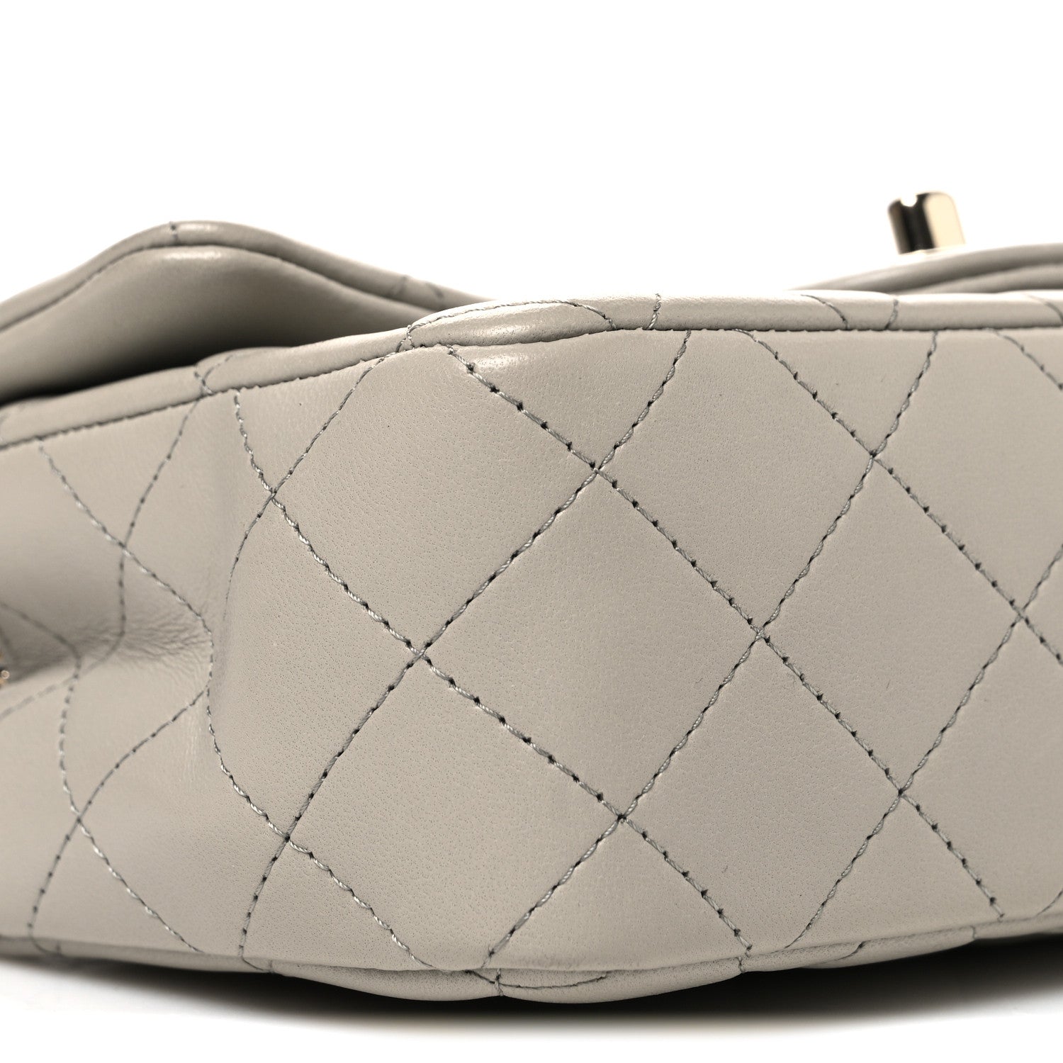Chanel Lambskin Quilted Mini Rectangular Flap Grey 9 of 11