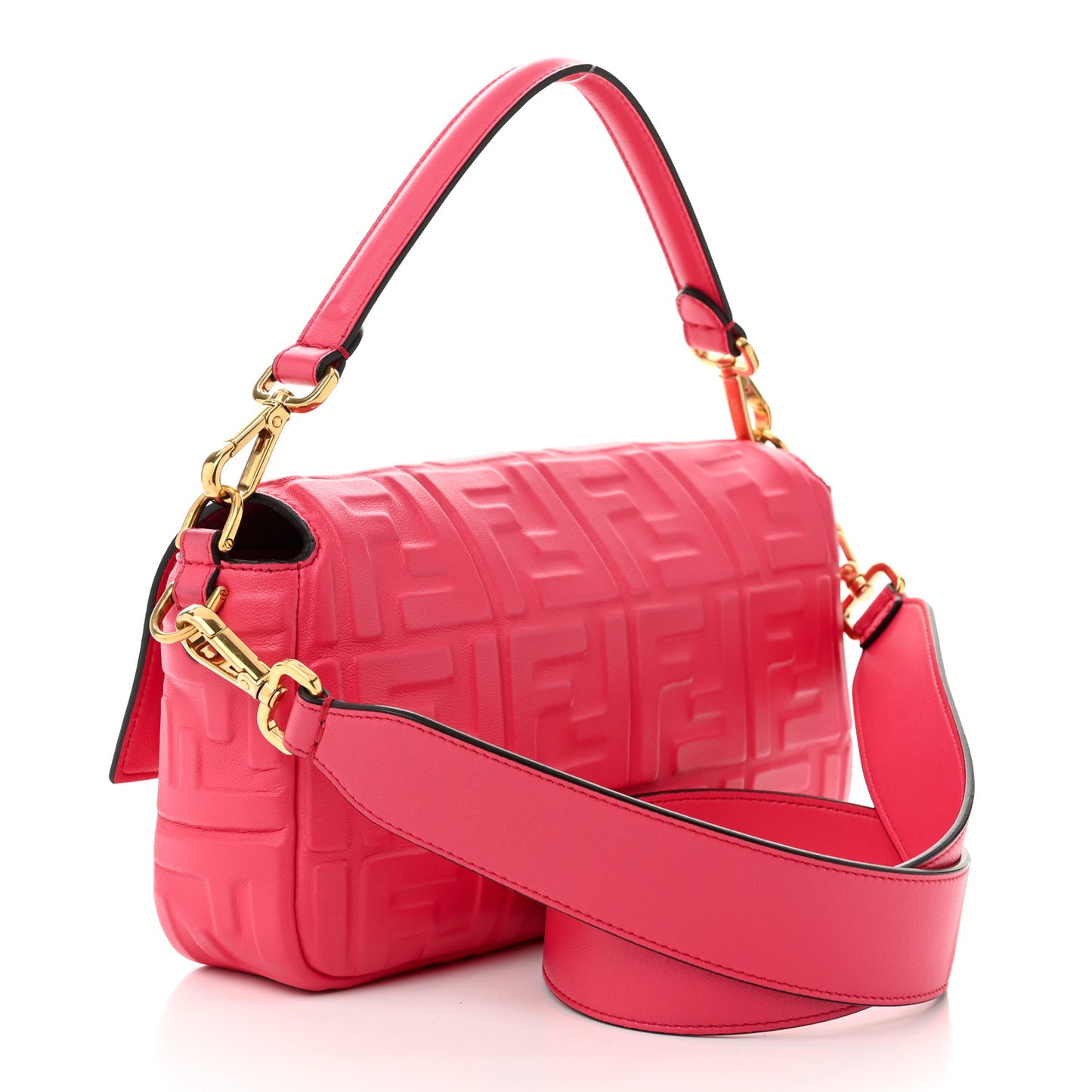 Nappa FF 1974 Embossed Baguette Lampone