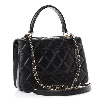 Chanel Lambskin Quilted Small Trendy CC Dual Handle Flap Bag Black 3 of 12