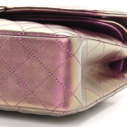Chanel Iridescent Lambskin Quilted Medium Double Flap Purple 6 of 9