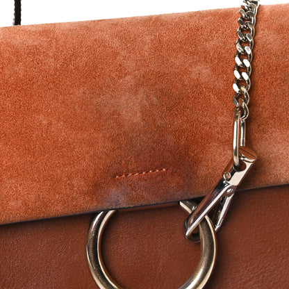 Chloe Suede Calfskin Small Faye Shoulder Bag Tobacco 10 of 16