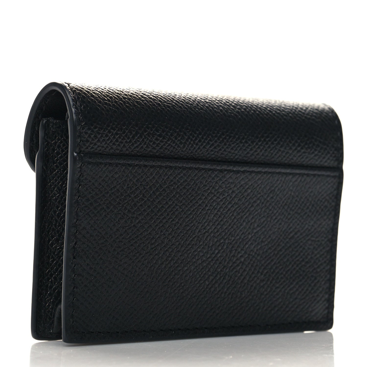 Christian Dior Grained Calfskin Saddle Card Holder Black 3 of 9
