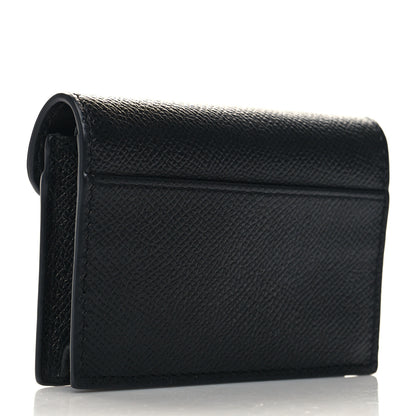 Christian Dior Grained Calfskin Saddle Card Holder Black 3 of 9