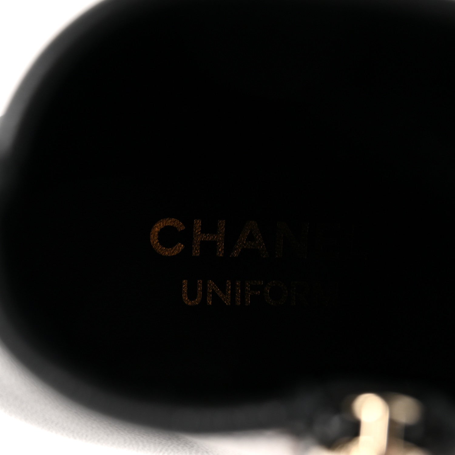 Chanel Stretch Lambskin Cap Toe CC Uniform Short Boots 37 Black 8 of 9