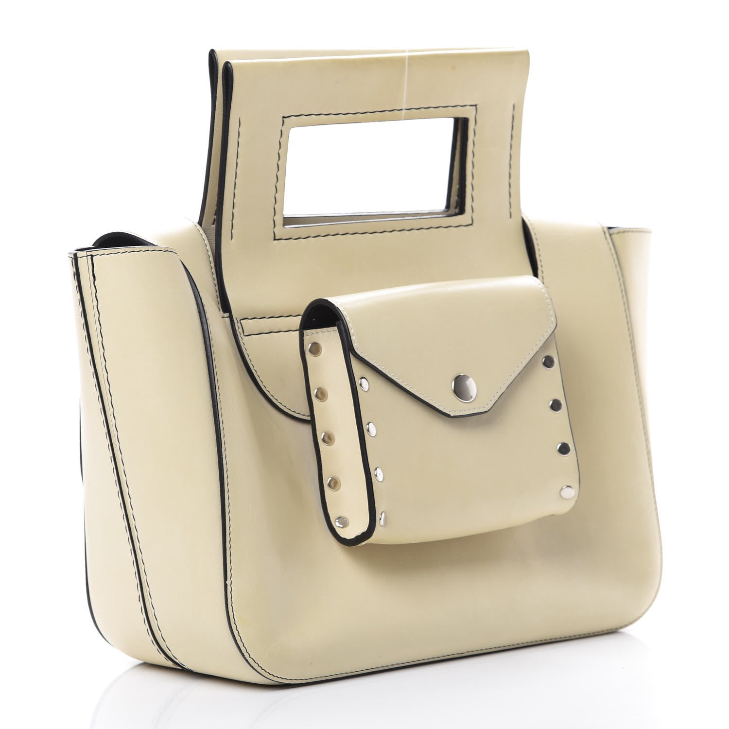 Celine Natural Calfskin Small Square With Pocket White 2 of 17