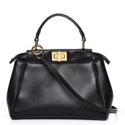 Fendi Nappa Mini Peekaboo Iconic Satchel Black 1 of 8