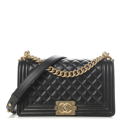 Chanel Lambskin Quilted Medium Boy Flap Black 1 of 11
