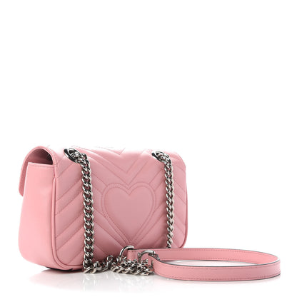 Gucci Calfskin Matelasse Mini GG Marmont Shoulder Bag Wild Rose 2 of 8