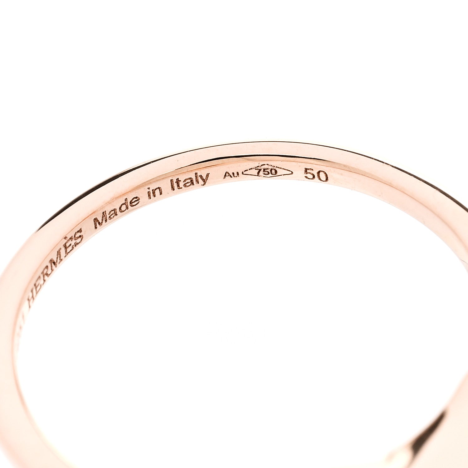 Hermes 18K Rose Gold Diamond TPM Galop Ring 50 5.25 6 of 9